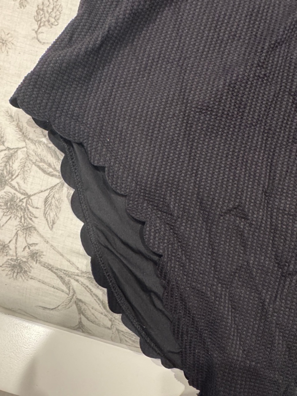 aerie Black Scallop One-Piece Swimsuit - Picture 2 of 4